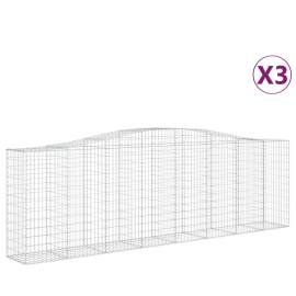 Coșuri gabion arcuite 3 buc, 400x50x120/140 cm, fier galvanizat, 2 image