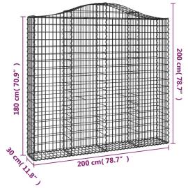 Coșuri gabion arcuite 6 buc, 200x30x180/200cm, fier galvanizat, 6 image