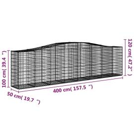 Coșuri gabion arcuite 7 buc, 400x50x100/120 cm fier galvanizat, 6 image