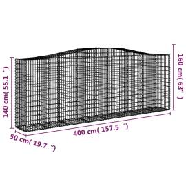 Coșuri gabion arcuite 7 buc, 400x50x140/160 cm, fier galvanizat, 6 image