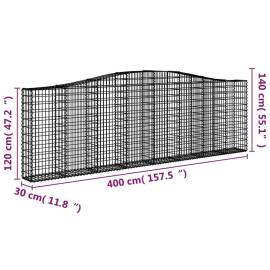 Coșuri gabion arcuite 9 buc. 400x30x120/140 cm, fier galvanizat, 6 image