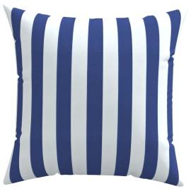 Perne decorative, 4 buc., dungi albastru&alb, 50x50 cm, textil, 3 image