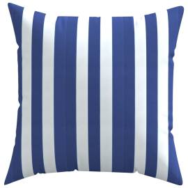 Perne decorative, 4 buc., dungi albastru&alb, 50x50 cm, textil, 4 image