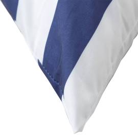 Perne decorative, 4 buc., dungi albastru&alb, 50x50 cm, textil, 5 image