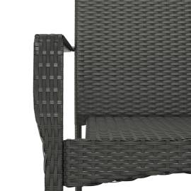 Set mobilier de grădină cu perne, 9 piese, negru, poliratan, 8 image