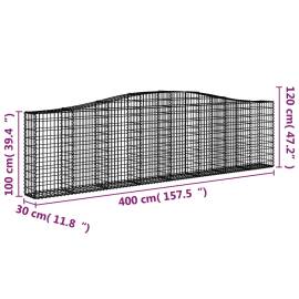 Coșuri gabion arcuite 2 buc, 400x30x100/120 cm fier galvanizat, 6 image