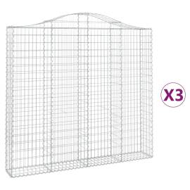 Coșuri gabion arcuite 3 buc, 200x30x180/200cm, fier galvanizat, 2 image