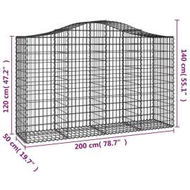 Coșuri gabion arcuite 5 buc, 200x50x120/140 cm, fier galvanizat, 6 image