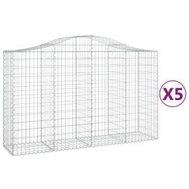 Coșuri gabion arcuite 5 buc, 200x50x120/140 cm, fier galvanizat, 2 image