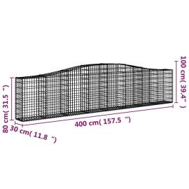 Coșuri gabion arcuite 8 buc, 400x30x80/100 cm, fier galvanizat, 6 image