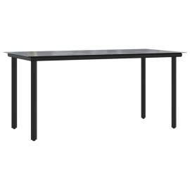 Set mobilier de grădină cu perne, 9 piese, negru/gri, poliratan, 6 image