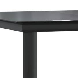 Set mobilier de grădină cu perne, 9 piese, negru/gri, poliratan, 8 image