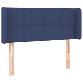Tăblie de pat cu led, albastru, 103x16x78/88 cm, textil, 3 image