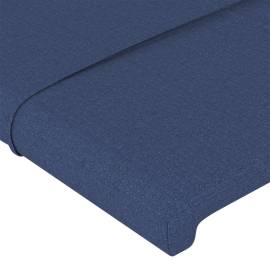Tăblie de pat cu led, albastru, 83x16x78/88 cm, textil, 5 image