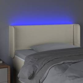 Tăblie de pat cu led, crem, 103x16x78/88 cm, piele ecologică, 4 image