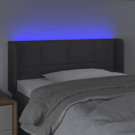 Tăblie de pat cu led, gri închis, 93x16x78/88 cm, textil, 4 image