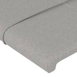 Tăblie de pat cu led, gri deschis, 103x16x78/88 cm, textil, 5 image