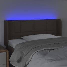 Tăblie de pat cu led, gri taupe, 103x16x78/88 cm, textil, 4 image