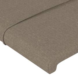 Tăblie de pat cu led, gri taupe, 93x16x78/88 cm, textil, 5 image