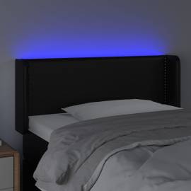Tăblie de pat cu led, negru, 103x16x78/88 cm, piele ecologică, 4 image