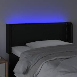 Tăblie de pat cu led, negru, 83x16x78/88 cm, piele ecologică, 4 image