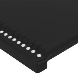 Tăblie de pat cu led, negru, 83x16x78/88 cm, piele ecologică, 5 image