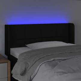 Tăblie de pat cu led, negru, 83x16x78/88 cm, textil, 4 image