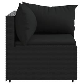 Canapele de colț de grădină cu perne 2 buc. negru poliratan, 5 image