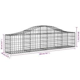 Coșuri gabion arcuite 11 buc, 200x30x40/60 cm, fier galvanizat, 6 image