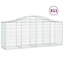 Coșuri gabion arcuite 11 buc, 200x50x80/100 cm, fier galvanizat, 2 image