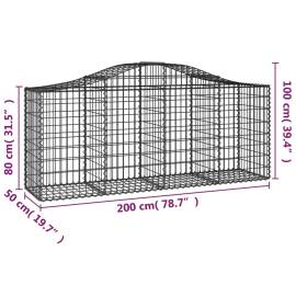 Coșuri gabion arcuite 11 buc, 200x50x80/100 cm, fier galvanizat, 6 image