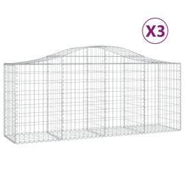 Coșuri gabion arcuite 3 buc, 200x50x80/100 cm, fier galvanizat, 2 image