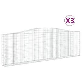 Coșuri gabion arcuite 3 buc. 400x30x120/140cm fier galvanizat, 2 image