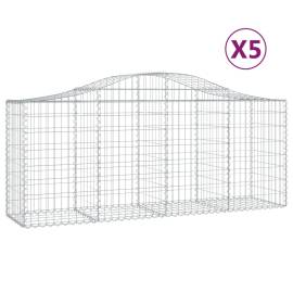 Coșuri gabion arcuite 5 buc, 200x50x80/100 cm, fier galvanizat, 2 image