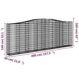 Coșuri gabion arcuite 5 buc, 400x30x140/160 cm, fier galvanizat, 6 image