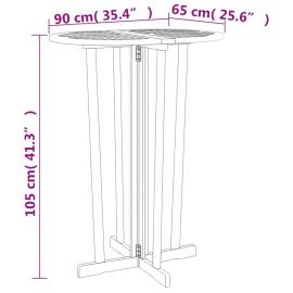 Set mobilier de bar pliabil, 5 piese, lemn masiv de tec, 9 image