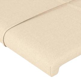 Tăblie de pat cu led, crem, 147x16x78/88 cm material textil, 5 image