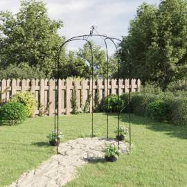 Arcadă de grădină, negru, Ø180x255 cm, oțel