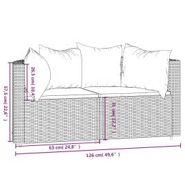 Canapele de colț de grădină cu perne, 2 buc., gri, poliratan, 9 image
