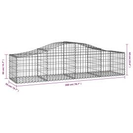 Coșuri gabion arcuite 10 buc, 200x50x40/60 cm, fier galvanizat, 6 image