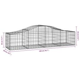 Coșuri gabion arcuite 4 buc, 200x50x40/60 cm, fier galvanizat, 6 image