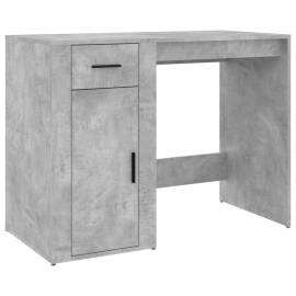 Birou cu dulap, gri beton, lemn prelucrat, 5 image