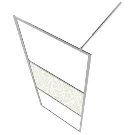 Paravan duș walk-in cu raft crom 80x195 cm sticlă esg/aluminiu, 5 image