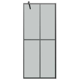 Paravan duș walk-in cu raft negru 100x195cm sticlă esg/aluminiu, 4 image
