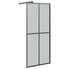 Paravan duș walk-in cu raft negru 100x195cm sticlă esg/aluminiu, 3 image
