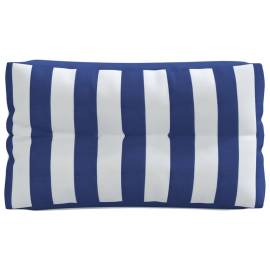 Perne canapea paleți, 2 buc, țesătură cu dungi albastre și albe, 3 image