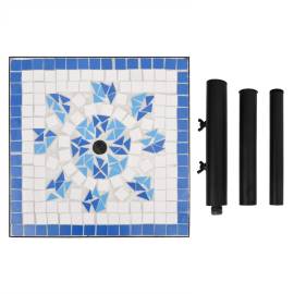 Suport umbrelă de soare, albastru și alb, pătrat, 12 kg, 5 image