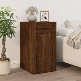Birou cu dulap, stejar maro, lemn prelucrat, 4 image