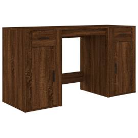 Birou cu dulap, stejar maro, lemn prelucrat, 2 image