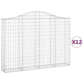 Coșuri gabion arcuite 12 buc, 200x30x140/160cm, fier galvanizat, 2 image